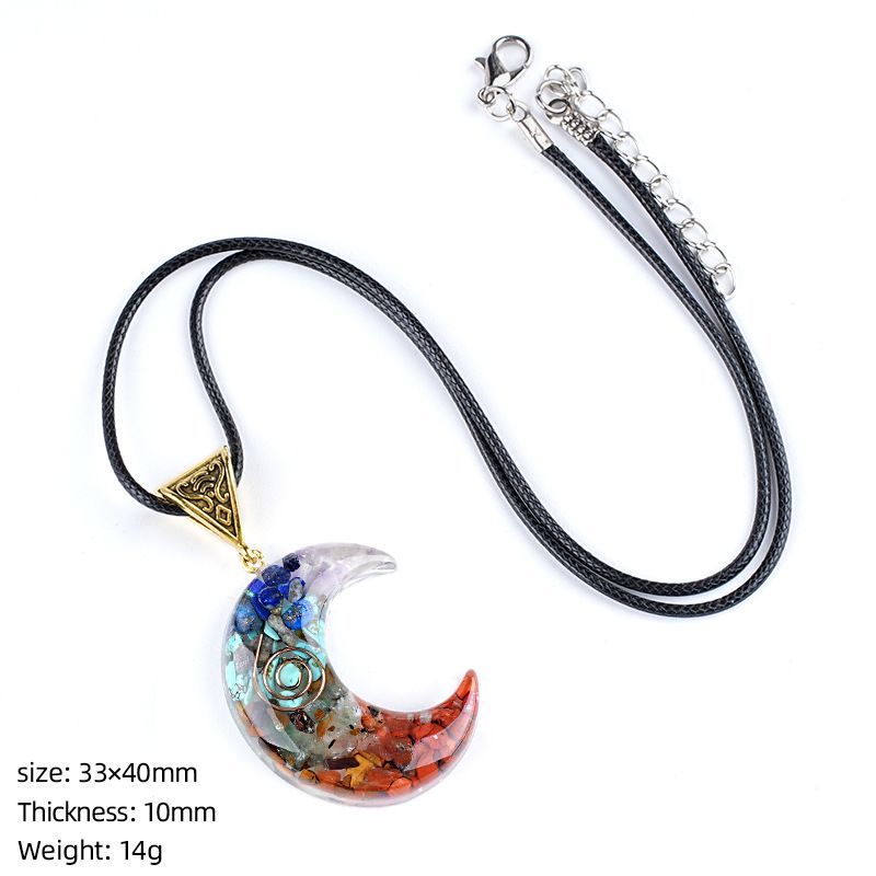 Colar de resina de pedra natural personalizado envoltório epóxi cascalho colorido polígono geométrico redondo pingente de meditação de ioga