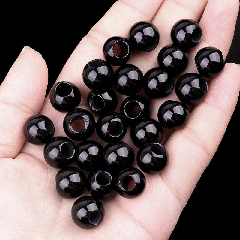 317 - Contas de Grandes Furos, Contas Soltas de Ágata Cristalina, 12mm, 5mm, Contas Soltas de Pedra Natural de Grandes Furos, Materiais de Joias DIY Atacado