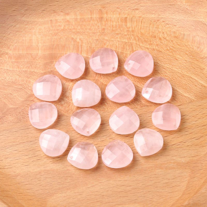 1622-Pedra de cristal natural facetada rosto pingente de gota de água triangular DIY colar brincos acessórios pingente de jóias