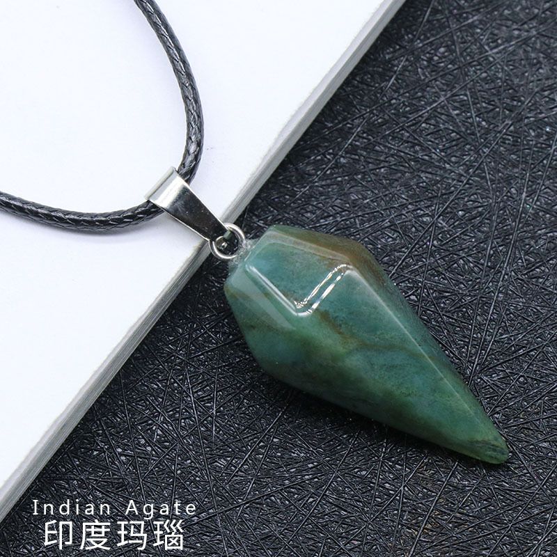 Pingente de Cristal Natural Hexagonal Cone Cônico Hexagonal Rômbolo Pêndulo eBay AliExpress Jóias
