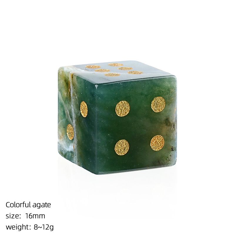 Dados de pedra natural de 16Mm entretenimento de lazer família jogos de tabuleiro adereços esculpindo pontos ângulo reto dados de cristal natural