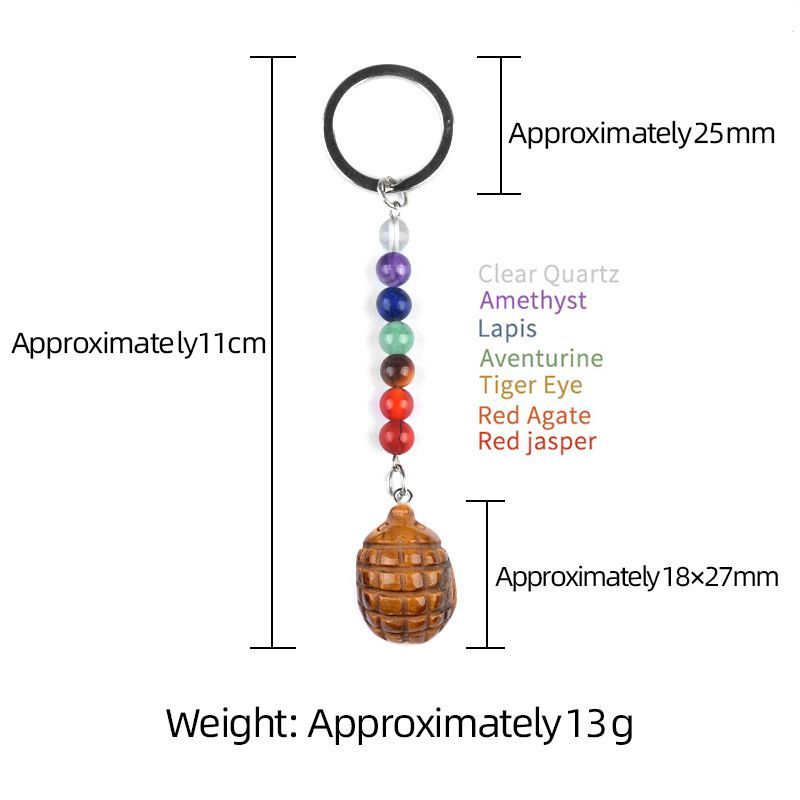 2018--1Em Mini Pequeno Hedgehog Chakra Chaveiro, Pingente De Pequeno Animal De Pedra De Ágata De Cristal Natural
