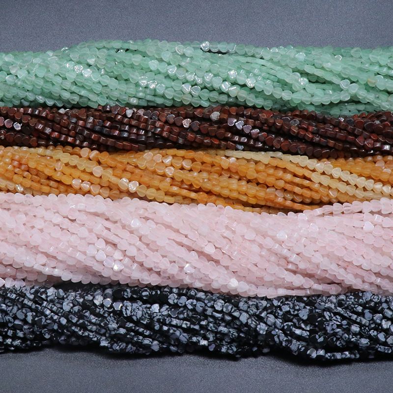 Ágata indiana pequeno coração de pêssego verde Dongling vermelho Dongling em forma de coração perfurado contas soltas trabalho em andamento Acessórios de material de nail art japonês