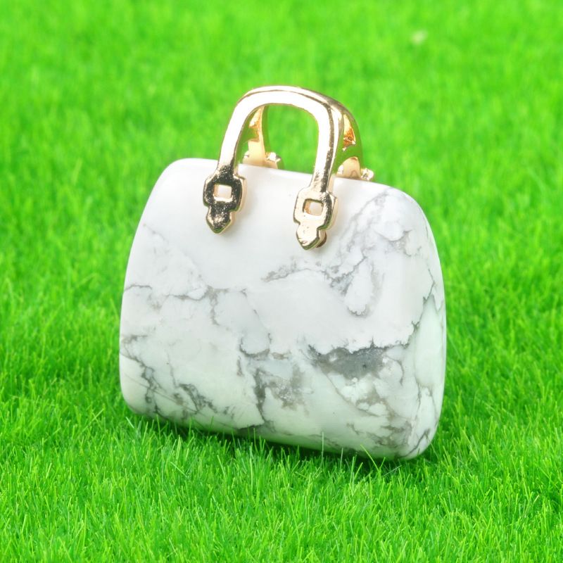 1710-Mini bolsa de pedra de cristal natural, pingente de ametista ins decoração de cristal em pó de vento criatividade