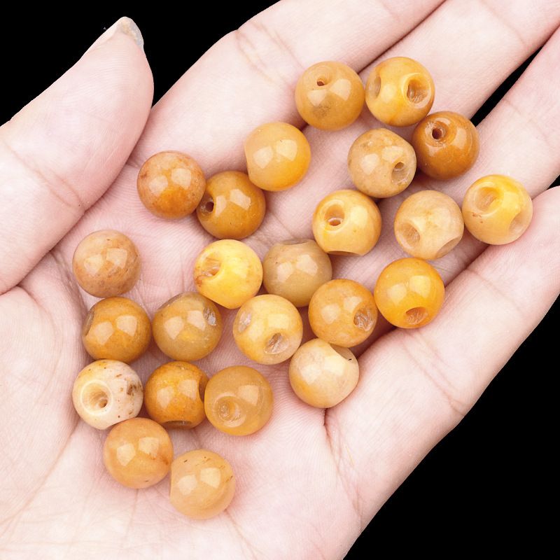 2040-Natural ametista cordão redondo furo lateral fivela de disco de ágata botão de jade Tang roupas Hanfu acessórios de vestuário