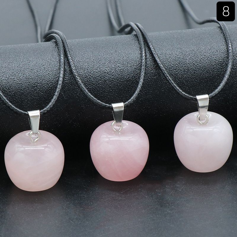 1479-Pedra de ágata de cristal natural 20mm pingente de maçã DIY acessórios decorativos para véspera de Natal