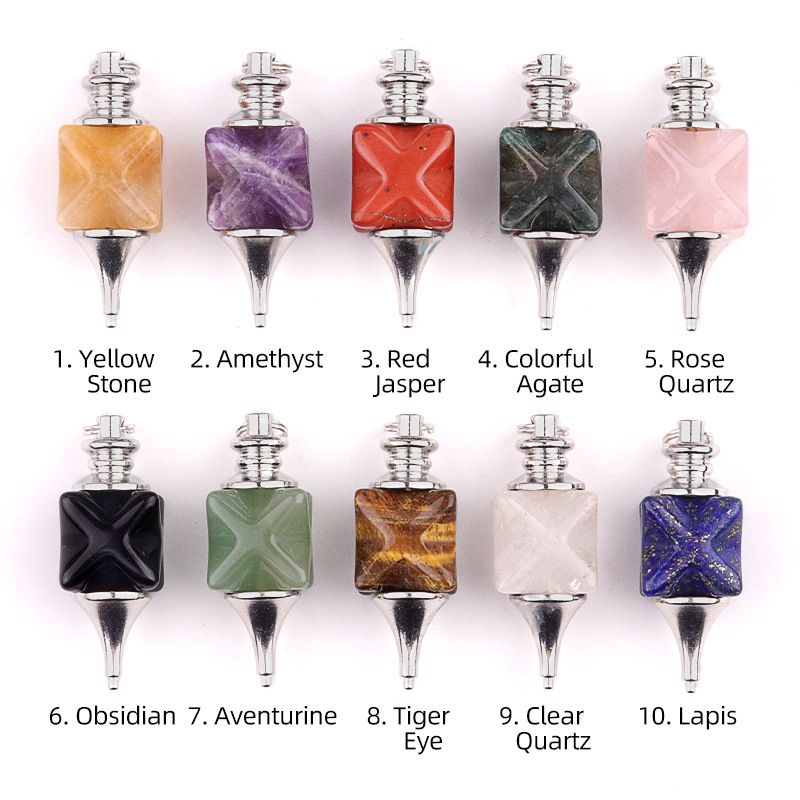 2148-Merkaba Pêndulo de Cristal, Roxo Rosa Cristal Ágata Hexagrama Pêndulo Yoga Jóias