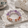 [Geração Xishi] Pulseira multi-tesouro de ametista natural, pulseira versátil para meninas simples e sofisticadas