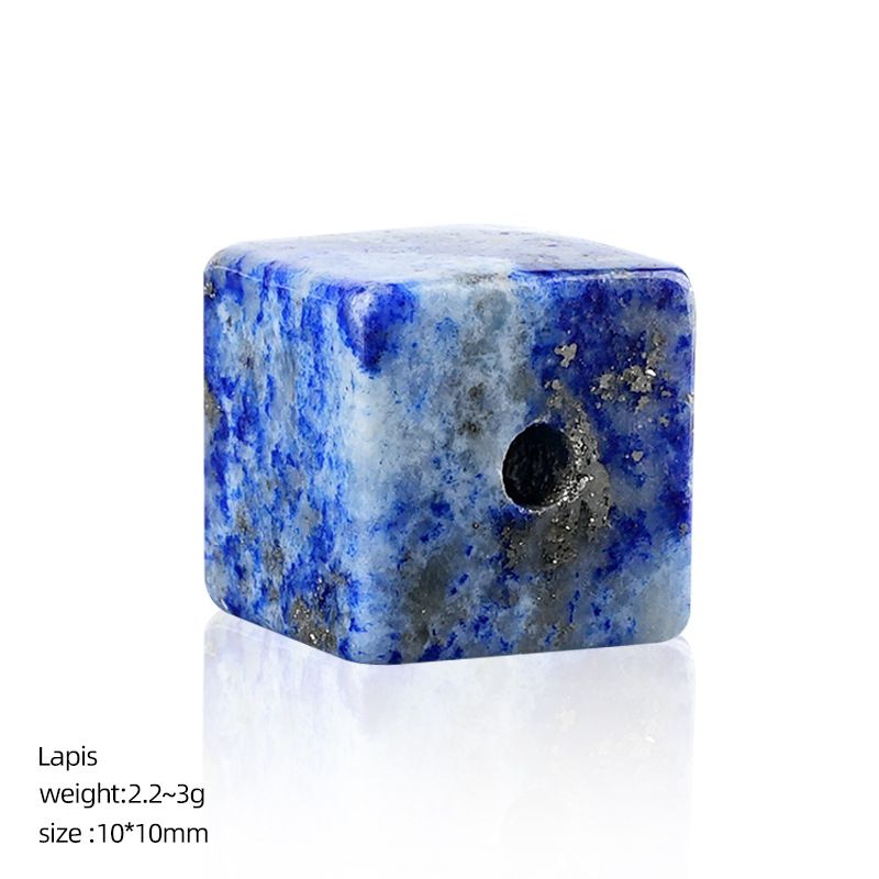 10Mm quadrado de cristal 2mm contas de buraco grande DIY pulseira artesanal colar espaçador de contas acessórios de contas soltas cubo de açúcar de cristal natural