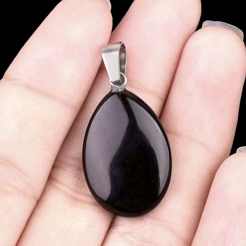 1743-16X24mm pedra de cristal natural ágata pingente de gota de água plana, pingente de pedra DIY acessórios de jóias