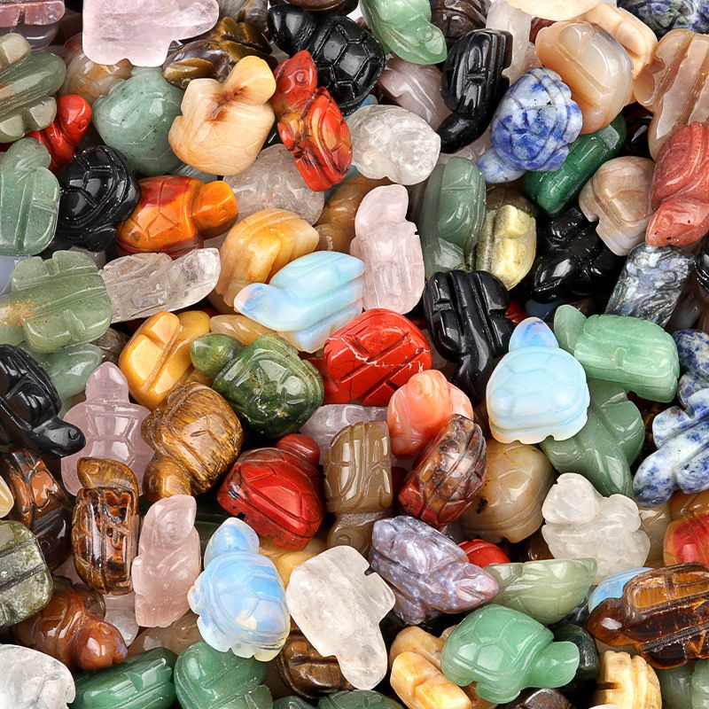 1599 uma tartaruga de 1 polegada, escultura em pedra de ágata de cristal pedra semipreciosa artesanato pequeno pêndulo tartaruga de cristal DIY
