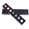 2410 Pedra natural colorida pequeno conjunto de maçã ornamento transfronteiriço novo produto gravura chakra de pedra com sete veias ametista conjunto de abóbora