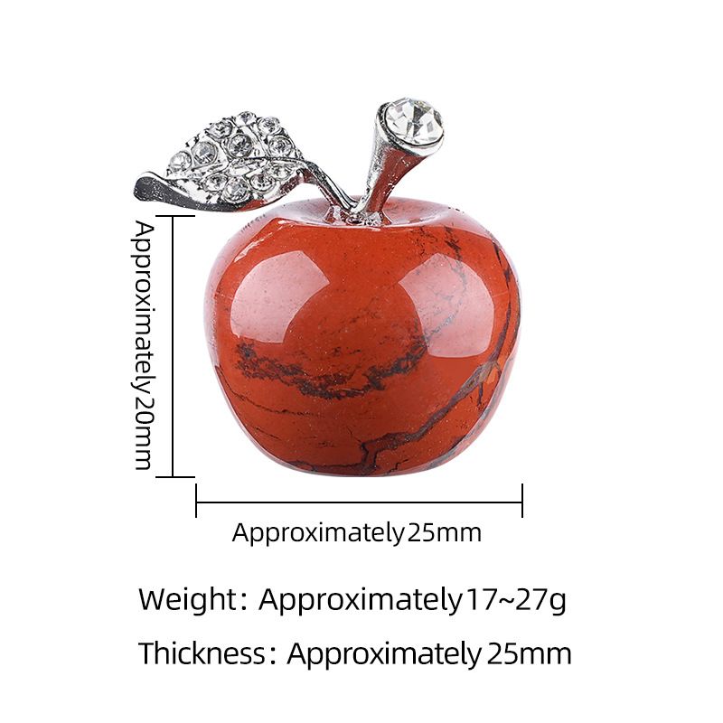 25Mm maçã de cristal natural transfronteiriça Véspera de Natal Presente de Natal enfeite de decoração de casa jade ágata maçã