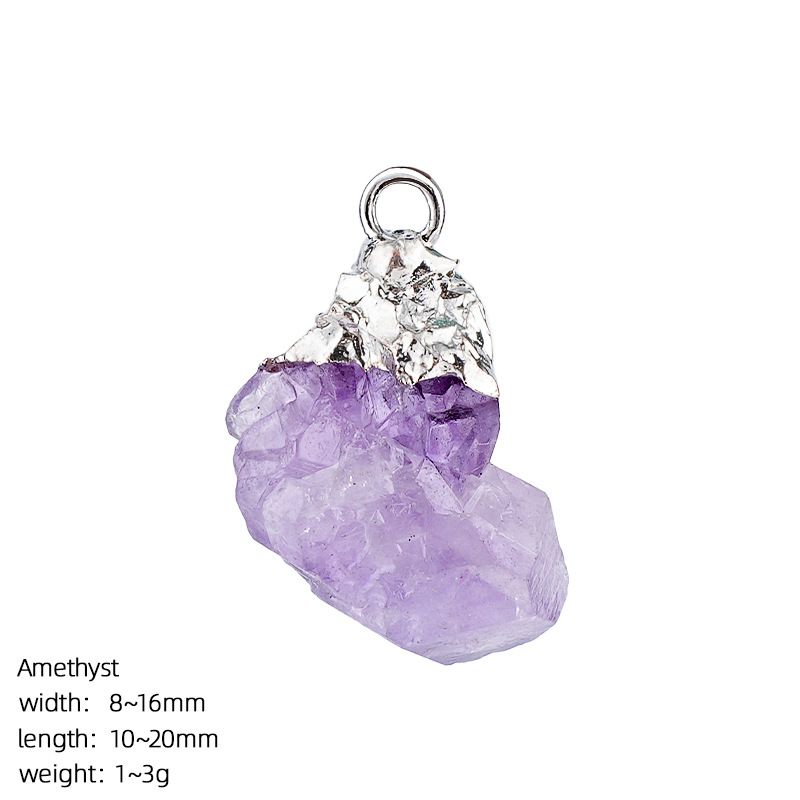 Pingente de pedra bruta de cristal natural transfronteiriço DIY colar brincos pulseira de prata dourada pedra áspera acessórios de ágata irregular