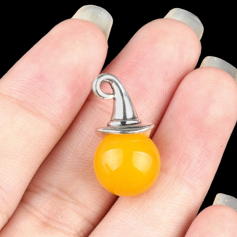 1984-12Mm pingente de chapéu de mago de ametista, chapéu de bruxa de ágata de halloween acessórios de DIY materiais