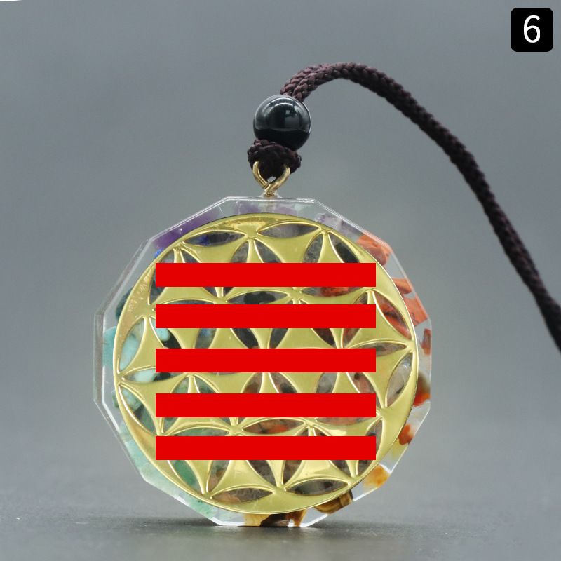 1556Reiki Energia de Cura Sete Veias Colar de Resina de Cascalho de Cristal Natural