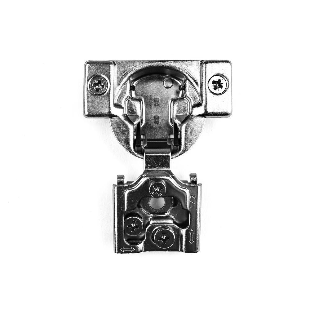 105-Degree 1/2 in. (35 mm) Overlay with Dowel Face Frame Cabinet Hinges with Installation Screws (1-Pair)