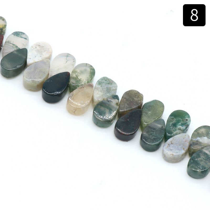 1114-Pedra de cristal natural 5X9mm gota de água plana 40 contas soltas DIY colar de contas brincos material de jóias