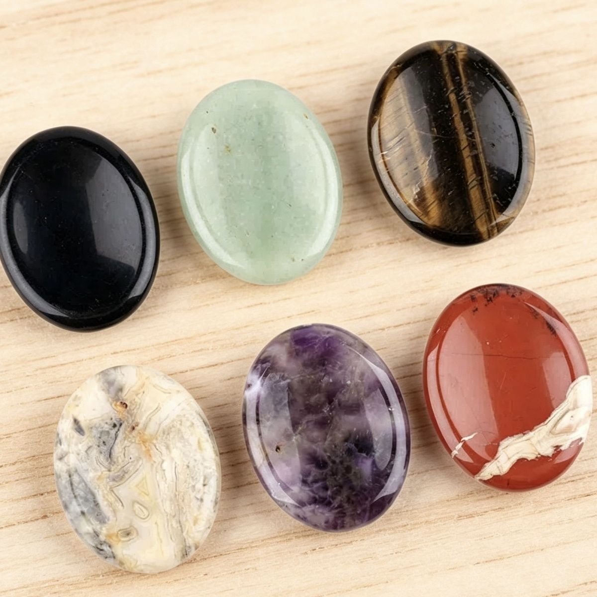 Pedra de cristal natural, prensagem e raspagem de novo produto transfronteiriço 35 * 45 ranhura oval de ágata nepenthes pedra de palma