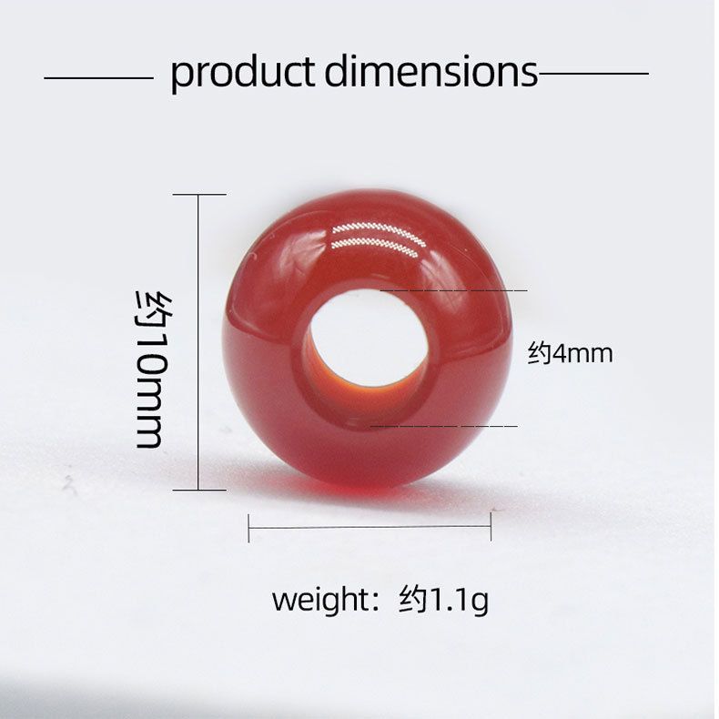 1587 uma abertura de 10mm 4mm azul amarelo verde branco vermelho preto ágata contas redondas grande buraco solto contas DIY tecido acessórios de jóias