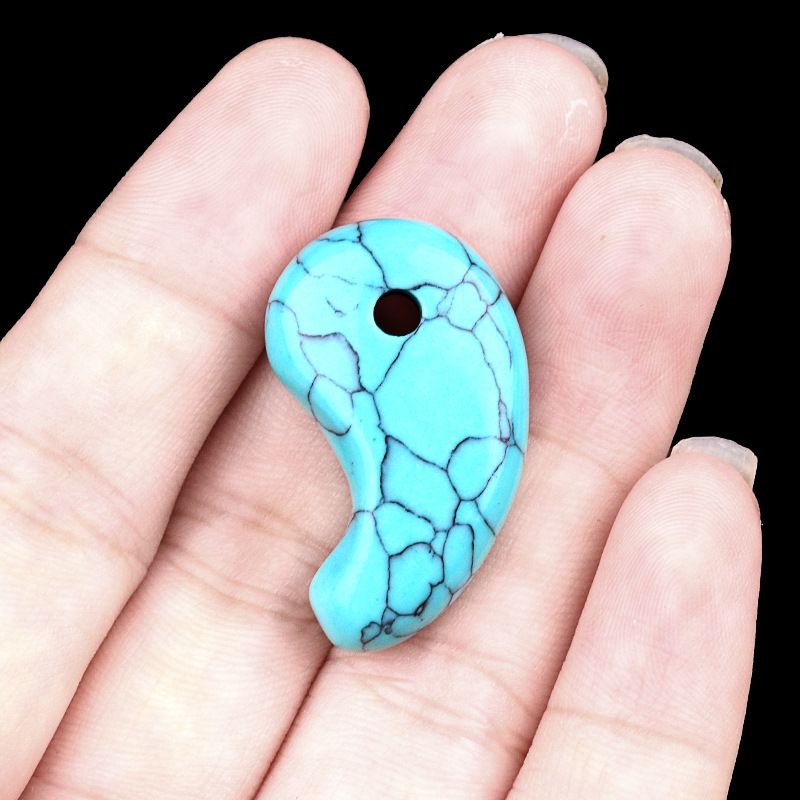 1212-Cristal natural 18X30 buraco 3mm gancho pingente de jade, anime yin e yang big dog Ibaraki vinho engolindo faca demoníaca Ji