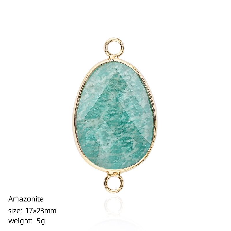 1640 Pingente de pedra semipreciosa de corte de bainha, pulseira de cristal natural artesanal DIY colar de jóias acessórios de conector de suspensão dupla