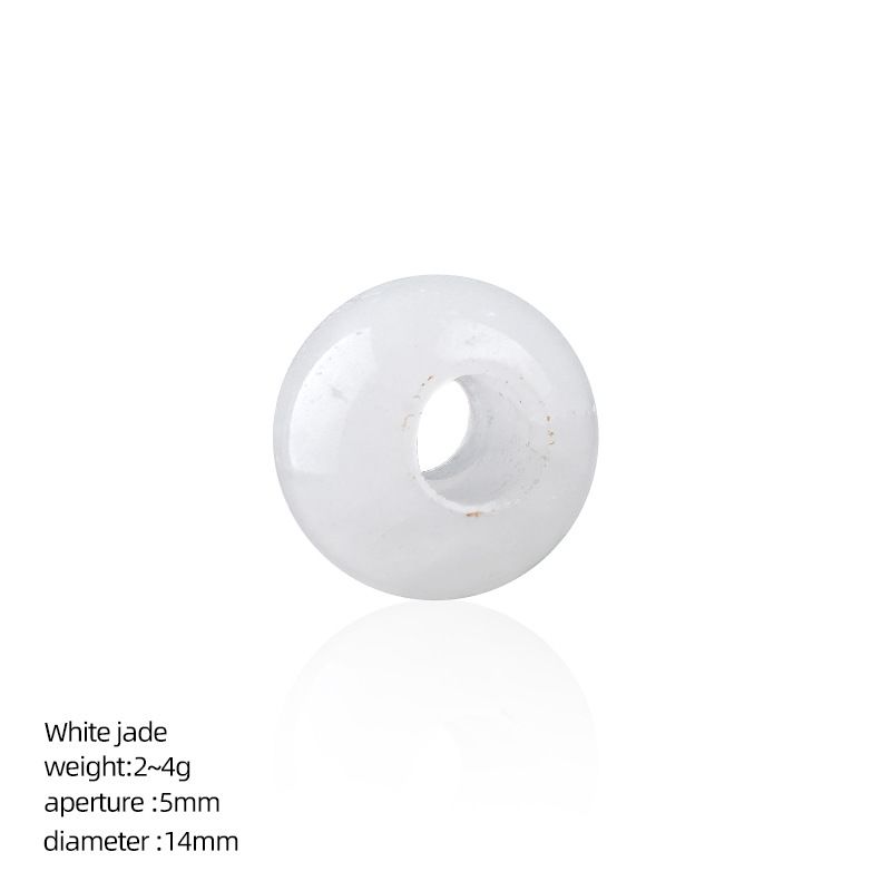 14Mm buraco 5mm contas de cristal natural grande colar colar de ágata redonda espaçador contas de buraco grande