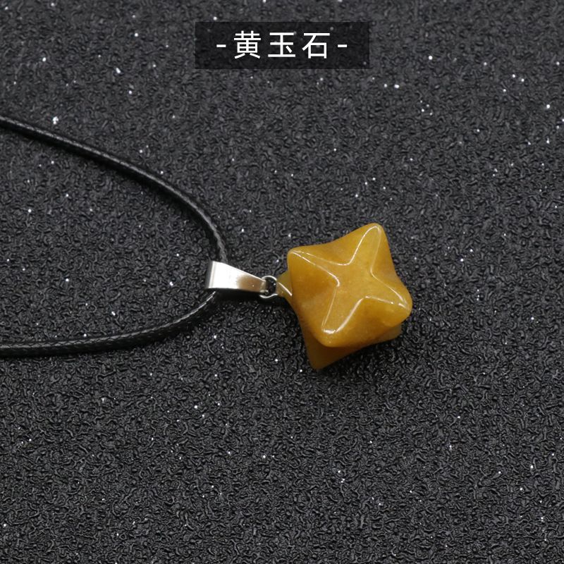 269-Ágata cristal tigre olho grande satélite merkaba pêndulo 3D tridimensional hexagrama pingente DIY acessórios