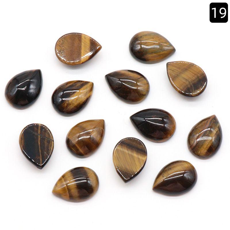 Face de anel em forma de gota d'água 1227-13X18, joias geométricas simples curvas de cristal natural embutidas com acessórios de pedra solta