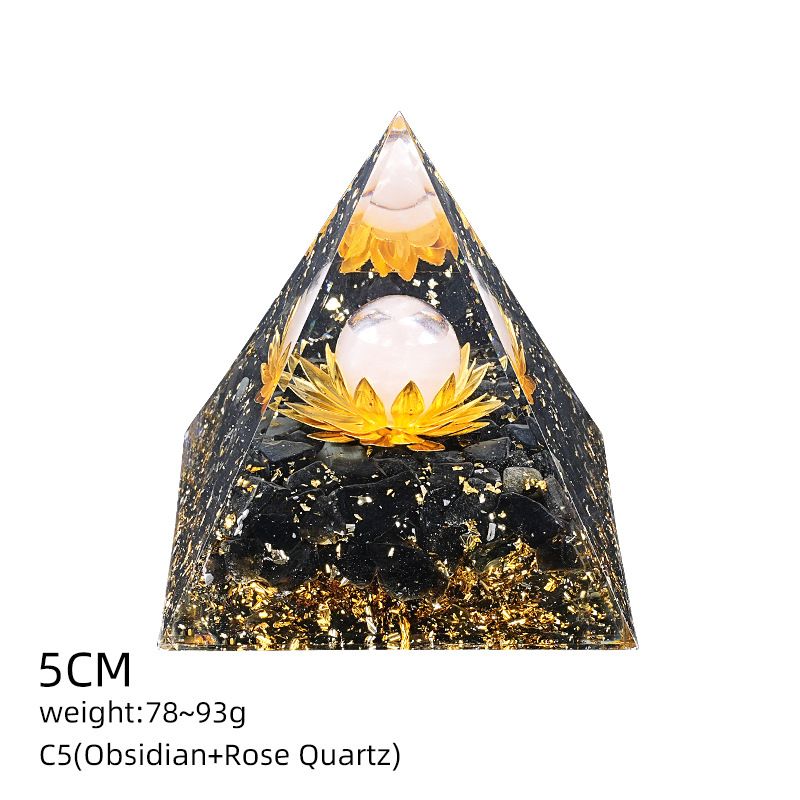 5Cm pirâmide de cristal natural Europeu e americano home office decoração desktop yoga meditação resina pirâmide ornamento