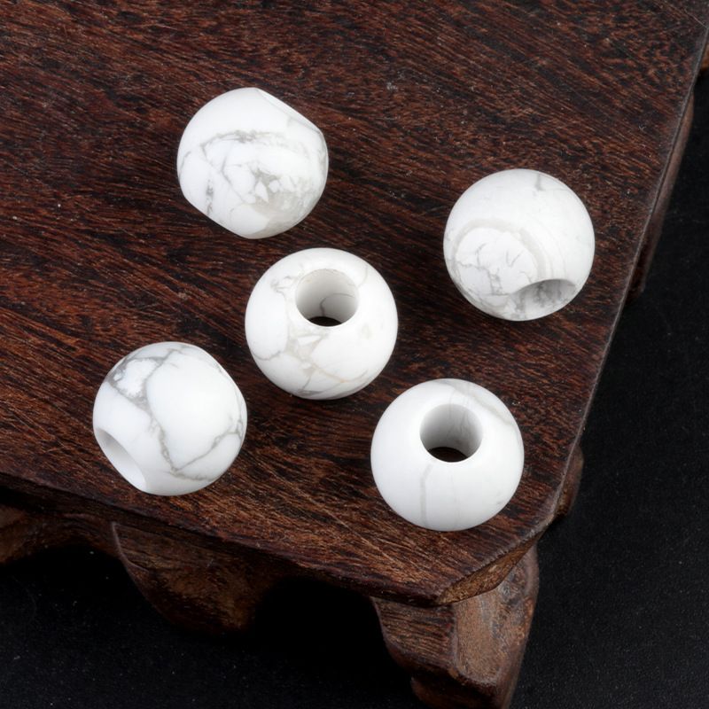 317 - Contas de Grandes Furos, Contas Soltas de Ágata Cristalina, 12mm, 5mm, Contas Soltas de Pedra Natural de Grandes Furos, Materiais de Joias DIY Atacado
