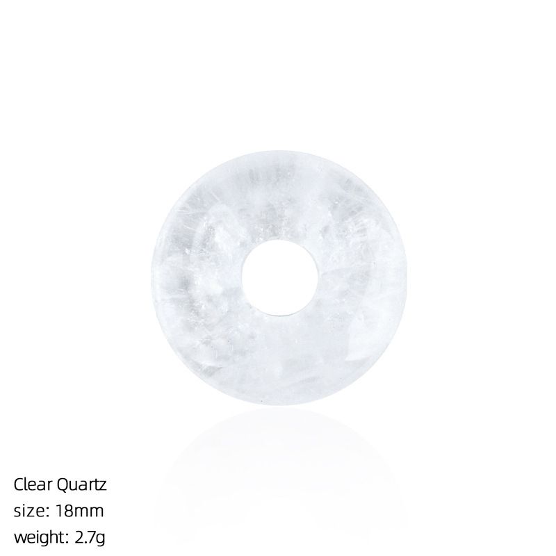 18Mm fivela de segurança de pedra natural pingente grande buraco redondo ágata nostálgico acessórios de jóias de cristal ametista fivela de segurança