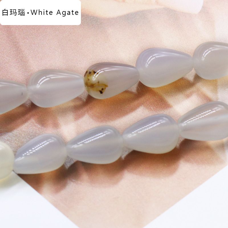 861-Pedra semipreciosa de ágata de cristal natural 8X12mm gota de água frisada DIY pulseira colar brincos material de jóias