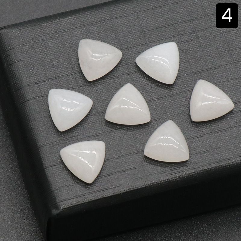 Superfície de anel triangular de 1226-10Mm, pedra de cristal natural única superfície curva triangular DIY jóias incrustadas com acessórios de pedra solta