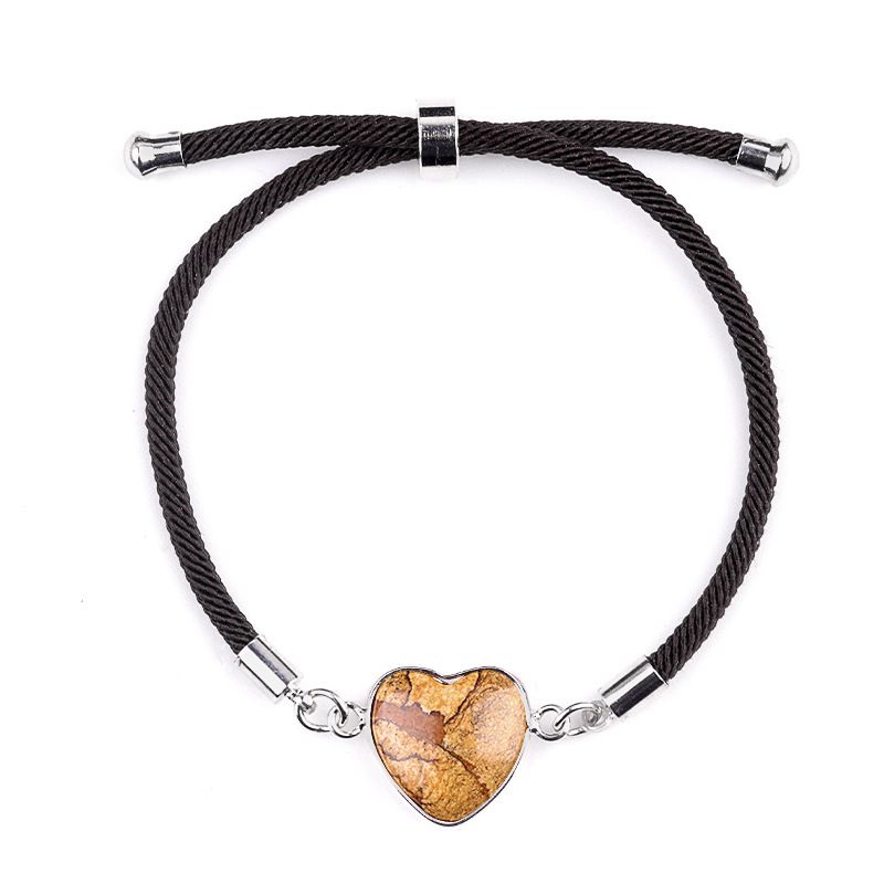 2097-Ametista em pó de cristal ajustável pulseira de amor jade coração pulseira cênica mercadoria