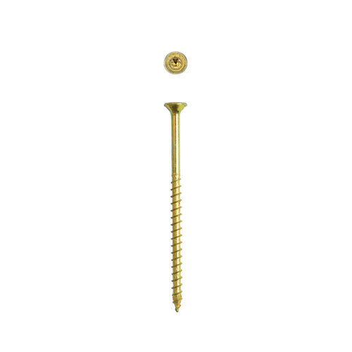 #10 x 3 in. T-Star Plus Drive Flat-Head Partial Thread Yellow Zinc Coated Multi-Material Screw (72 per Box)