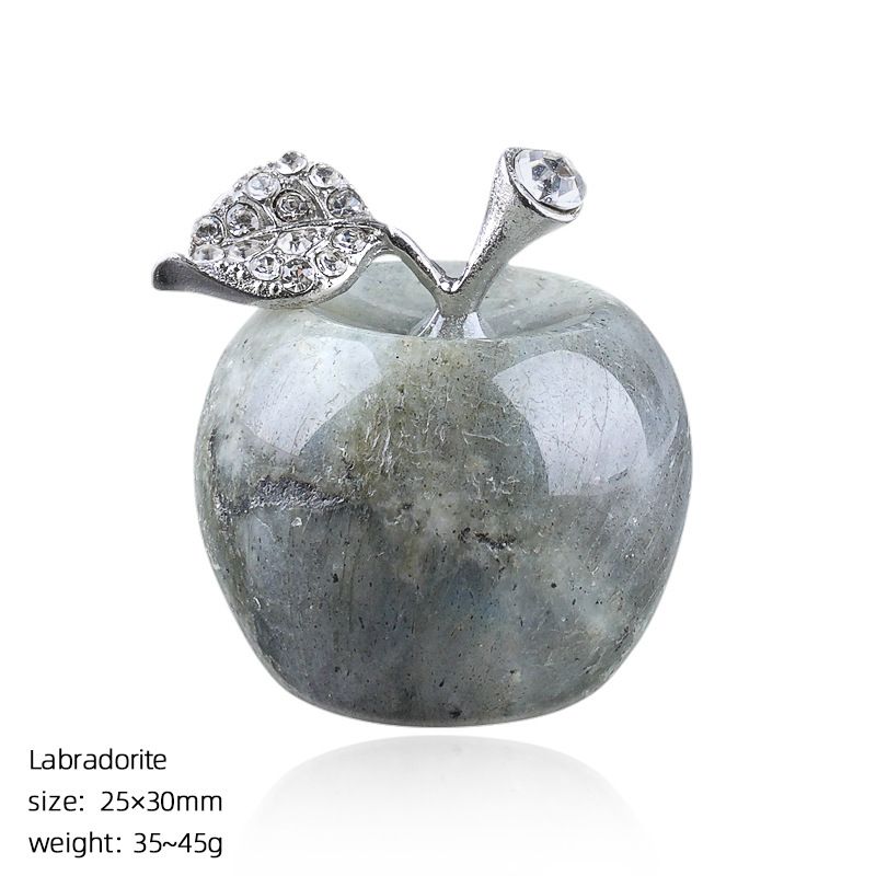 30Mm de cristal natural ornamento de maçã grande transfronteiriço Home Desktop Crafts Véspera de Natal Jade Apple