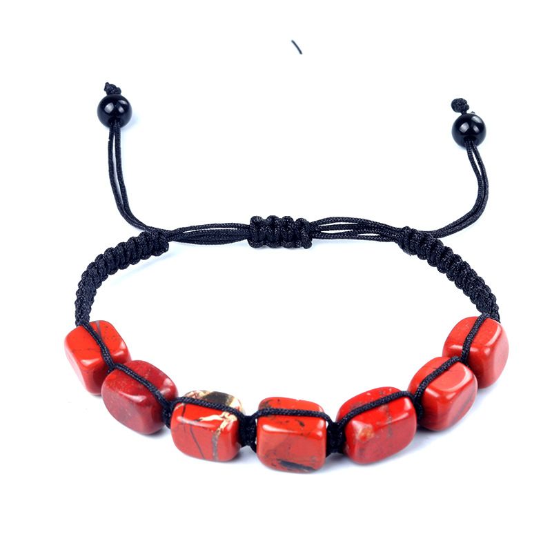 1685-Pó de cristal tigre olho ametista tecido pulseira de pedra de cristal natural chakra yoga jóias