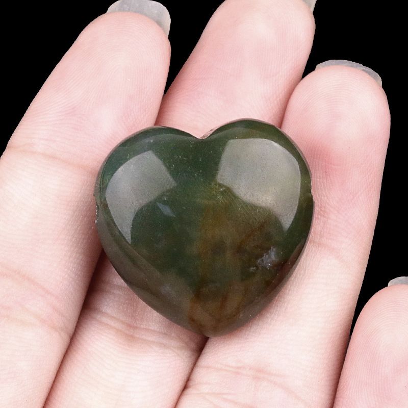 2172-Pedra de ágata de cristal natural 25mm buraco grande 3mm de perfuração horizontal pingente de amor ornamento em forma de coração