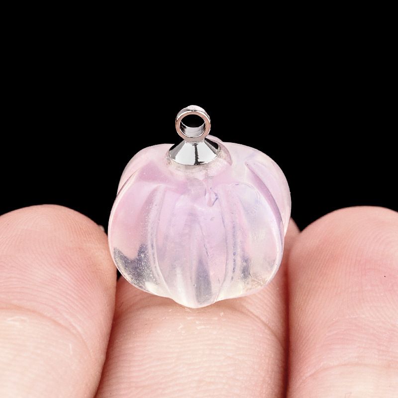 1639-10X13mm pingente de abóbora, meia pedra do tesouro de ágata de cristal abóbora gravada DIY material de jóias