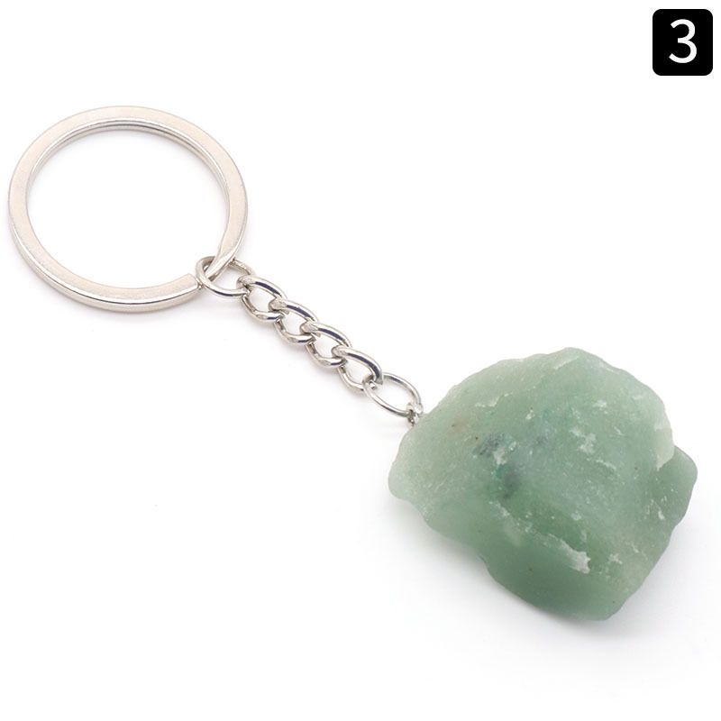 1157-Chaveiro de pedra natural Pingente de jóias de pedras preciosas de cristal natural