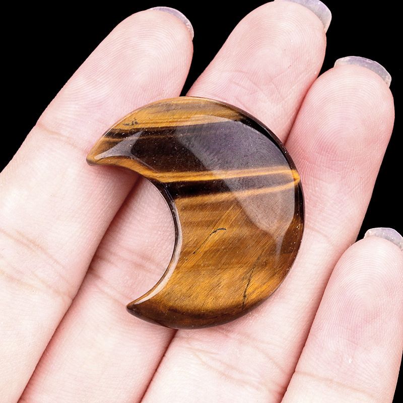 1602-30Mm lua, forma crescente de pedra de ágata de cristal natural DIY lua não porosa acessórios material