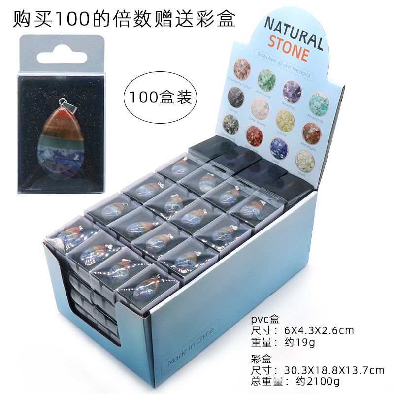 1190 Pingente de gota de água Splicing de cristal natural 24X39mm Jóias