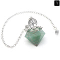 1413-Pêndulo em forma de diamante resina de ágata de cristal natural cascalho pêndulo em forma de diamante