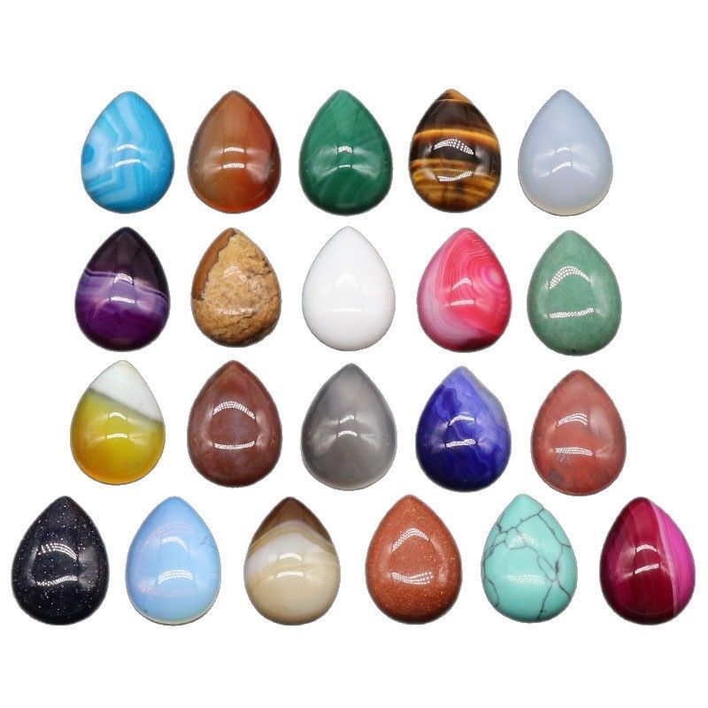 1235-18 × 25 superfície do anel de gota de água, cristal natural única superfície curva geométrica DIY jóias incrustadas com acessórios de pedra solta