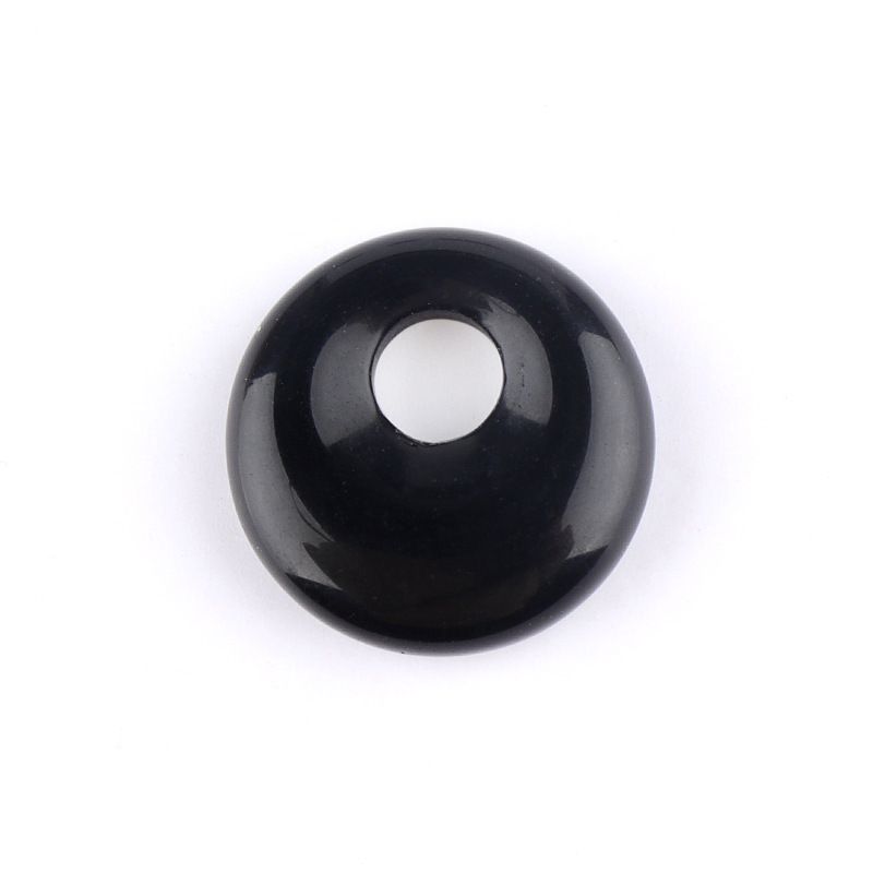 Pingente de fivela de segurança de orifício lateral de ágata de cristal natural de 18mm, colar nostálgico de ametista de orifício lateral de irmão redondo estilo nacional
