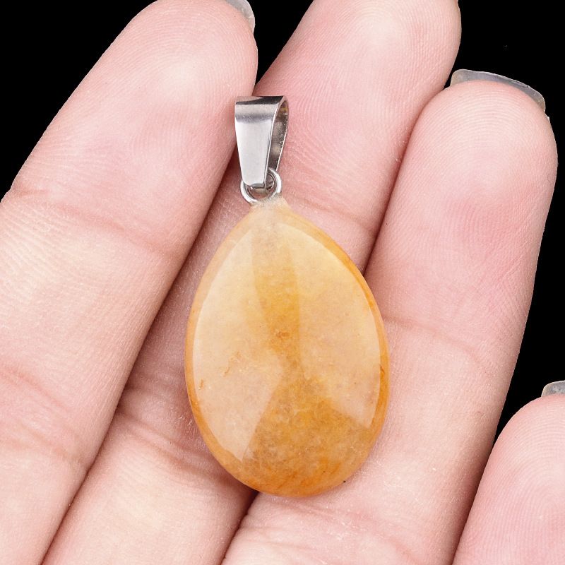 1743-16X24mm pedra de cristal natural ágata pingente de gota de água plana, pingente de pedra DIY acessórios de jóias