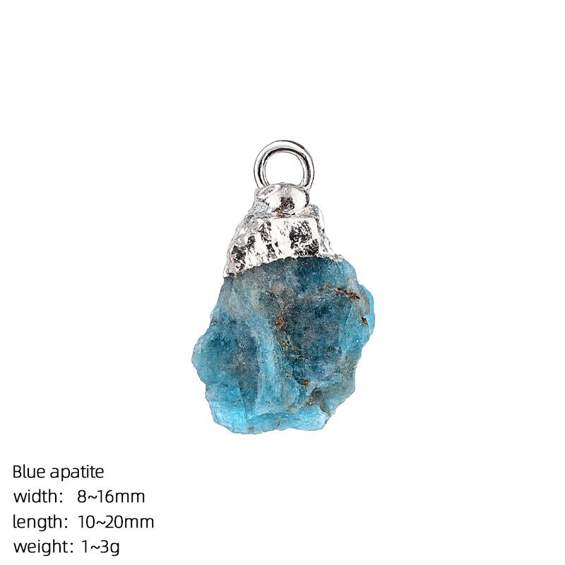 Pingente de pedra bruta de cristal natural transfronteiriço DIY colar brincos pulseira de prata dourada pedra áspera acessórios de ágata irregular