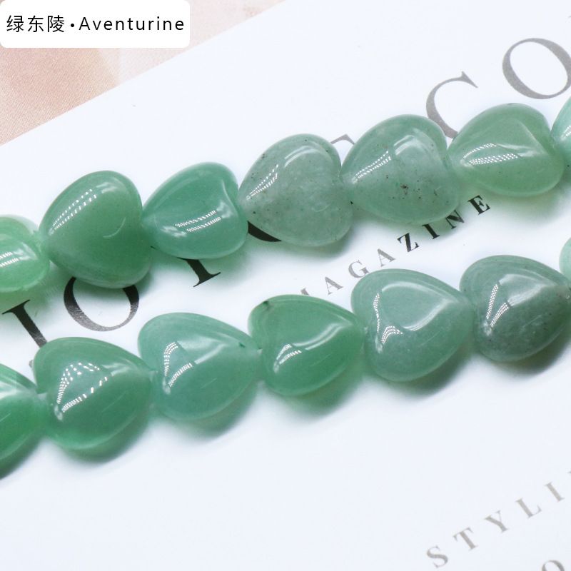 873-Amor de pedra preciosa de ágata de cristal natural 14mm coração frisado DIY colar brincos de jóias material