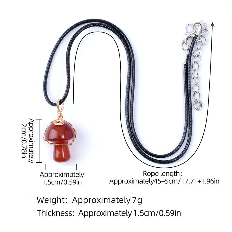 Pingente de cogumelo de cristal natural transfronteiriço de seda enrolada à mão bonito mini cogumelo DIY colar acessórios de jóias